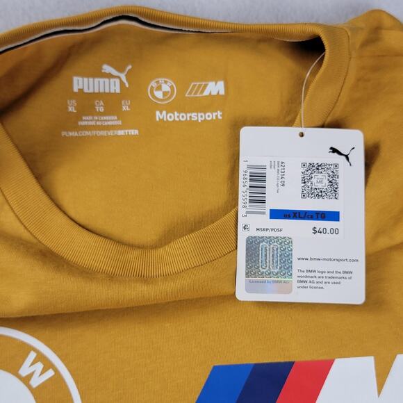 Puma x BMW Yellow + Coal Optima Blue Short sleeves 2 PK T-shirt Bundle XL (1119) - Picture 7 of 11